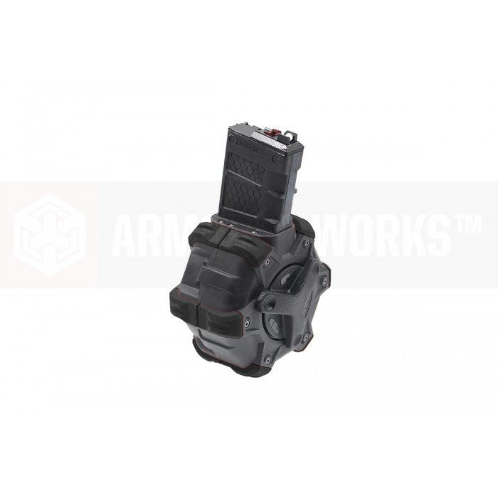 AW Custom 350rds Drum Airsoft Magazine For Tokyo Marui / WE / AW M Series GBB BK