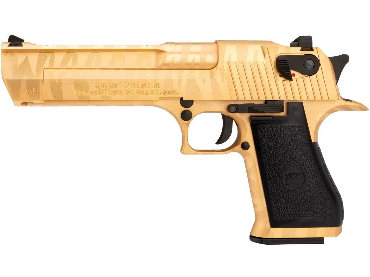 CYBERGUN LICENSED WE Desert Eagle .50 AE Full Metal Gas Blowback Airsoft Pistol (Gold Tigerstripe)