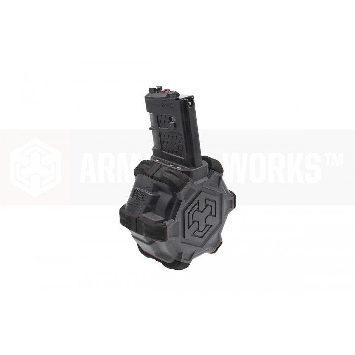 AW Custom 350rds Drum Airsoft Magazine For Tokyo Marui / WE / AW M Series GBB BK
