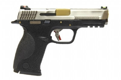 WE BB FORCE T5 B style pistol (SV Slide/GD Barrel/BK Frame)