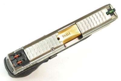 WE Tech BB FORCE T5A Semi-Automatic GBB Pistol (SV Slide/GD Barrel/BK Frame)