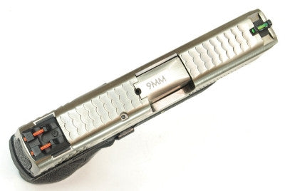 WE Tech BB FORCE T6A Semi-Auto GBB Pistol (SV Slide/SV Barrel/BK Frame)