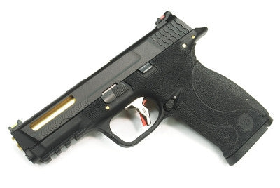 WE BB FORCE T1 B style pistol (BK Slide/GD Barrel/BK Frame)
