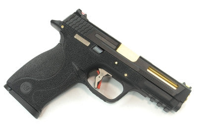 WE BB FORCE T1 B style pistol (BK Slide/GD Barrel/BK Frame)