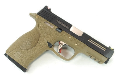 WE Tech BB FORCE GBB Pistol T4B (BK Slide/SV Barrel/Tan Frame)