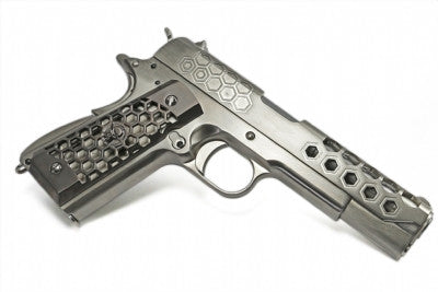 WE M1911 HEX CUT Custom GBB Pistol (Silver)