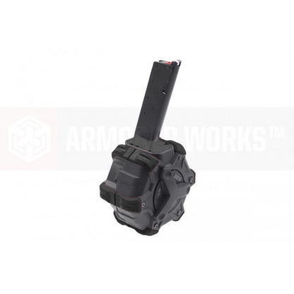 AW Custom 350rds Drum Airsoft Mag BK For Tokyo Marui / WE / AW 1911 Series GBB
