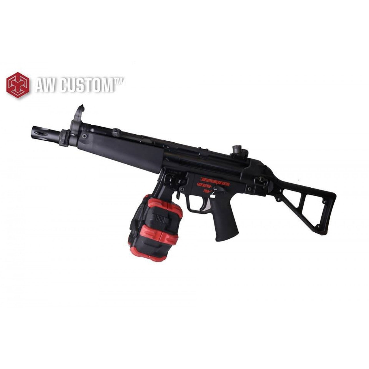 AW Custom 350rds Drum Airsoft Magazine For Tokyo Marui / WE / AW MP5 Series GBB