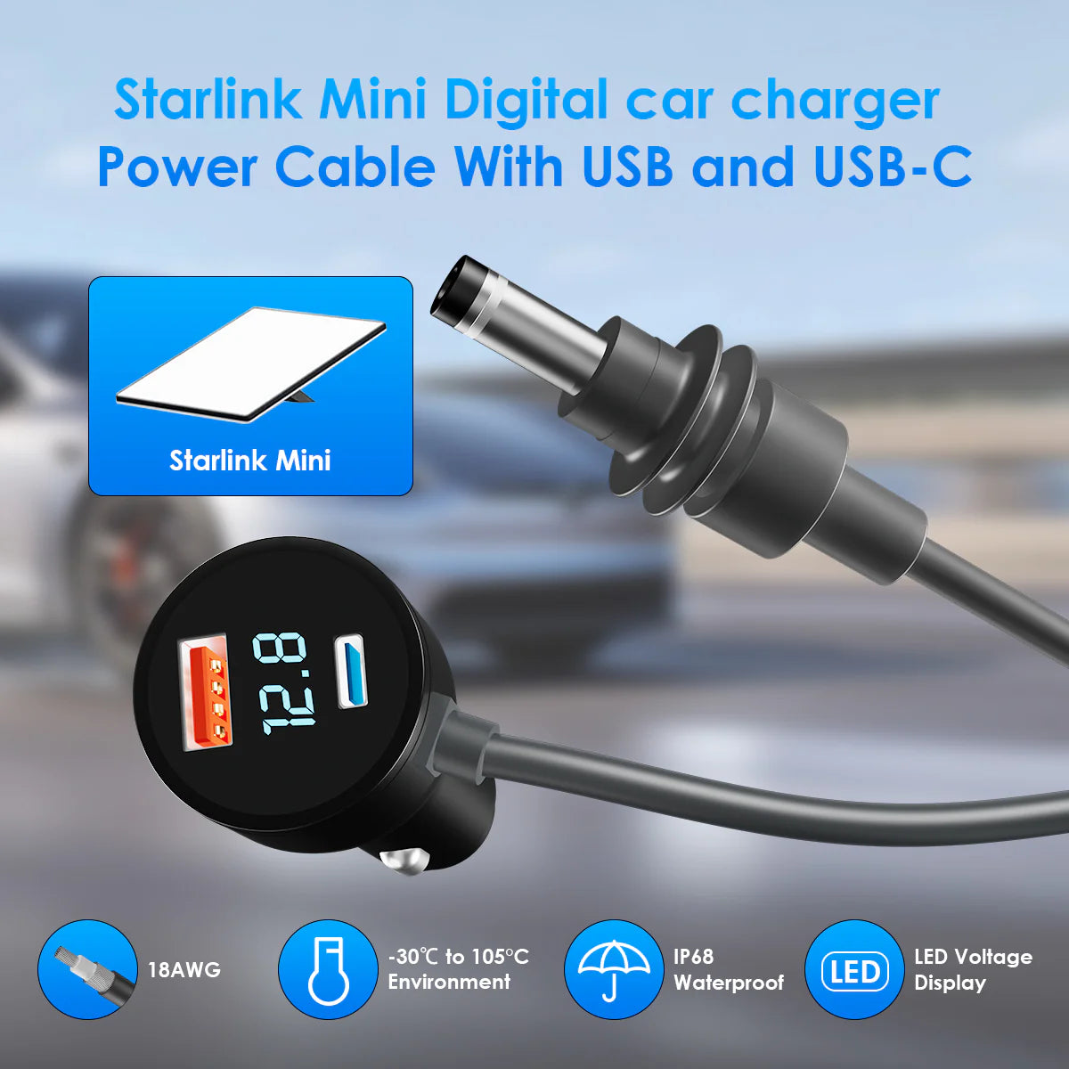 Starlink Mini Boost Pressure DC Power Cable