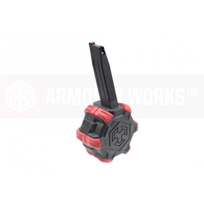 AW Custom 350rds Drum Airsoft Toy Mag For Tokyo Marui /WE /AW Hi-Capa GBB Red
