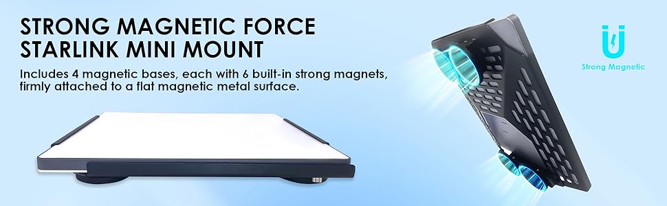 Starlink Mini Car Mount, Magnetic Roof Mount Kit for RV, Boat, Ship, Camper Outdoor