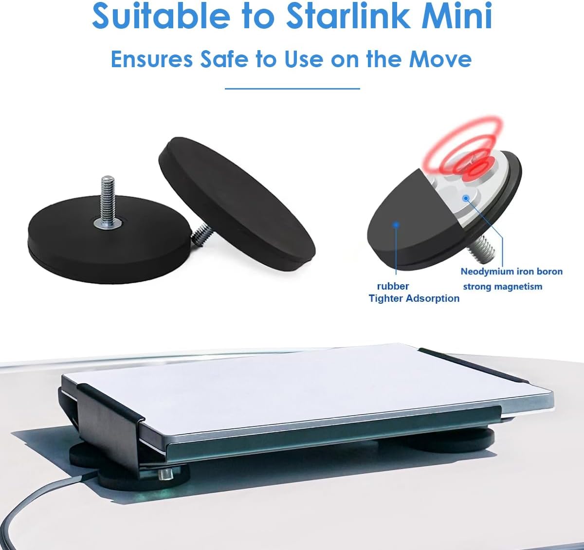 Starlink Mini Car Mount, Magnetic Roof Mount Kit for RV, Boat, Ship, Camper Outdoor