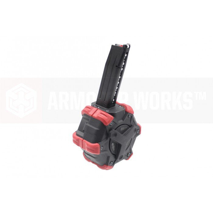 AW Custom 350rds Drum Airsoft Toy Mag For Tokyo Marui /WE /AW Hi-Capa GBB Red