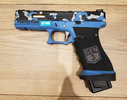 WE G17 SECRET VER. CAMO BLUE (SEMI-AUTO / FULL AUTO)