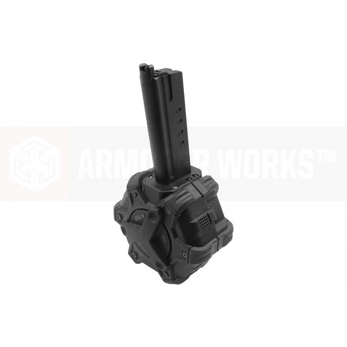 AW Custom 350rds Drum Airsoft Magazine BK For AW / WE DE Series Variants GBB