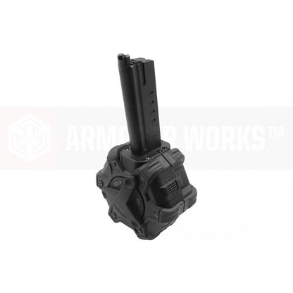 AW Custom 350rds Drum Airsoft Magazine BK For AW / WE DE Series Variants GBB