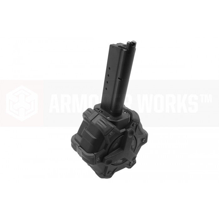 AW Custom 350rds Drum Airsoft Magazine BK For AW / WE DE Series Variants GBB