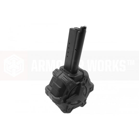 AW Custom 350rds Drum Airsoft Magazine BK For AW / WE DE Series Variants GBB