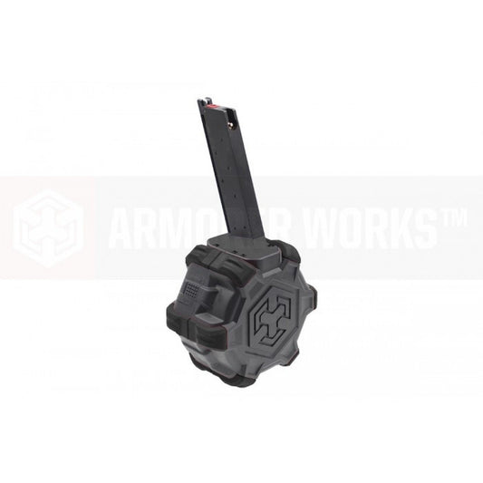 AW Custom 350rds Drum Airsoft Mag BK For Tokyo Marui / WE / AW 1911 Series GBB
