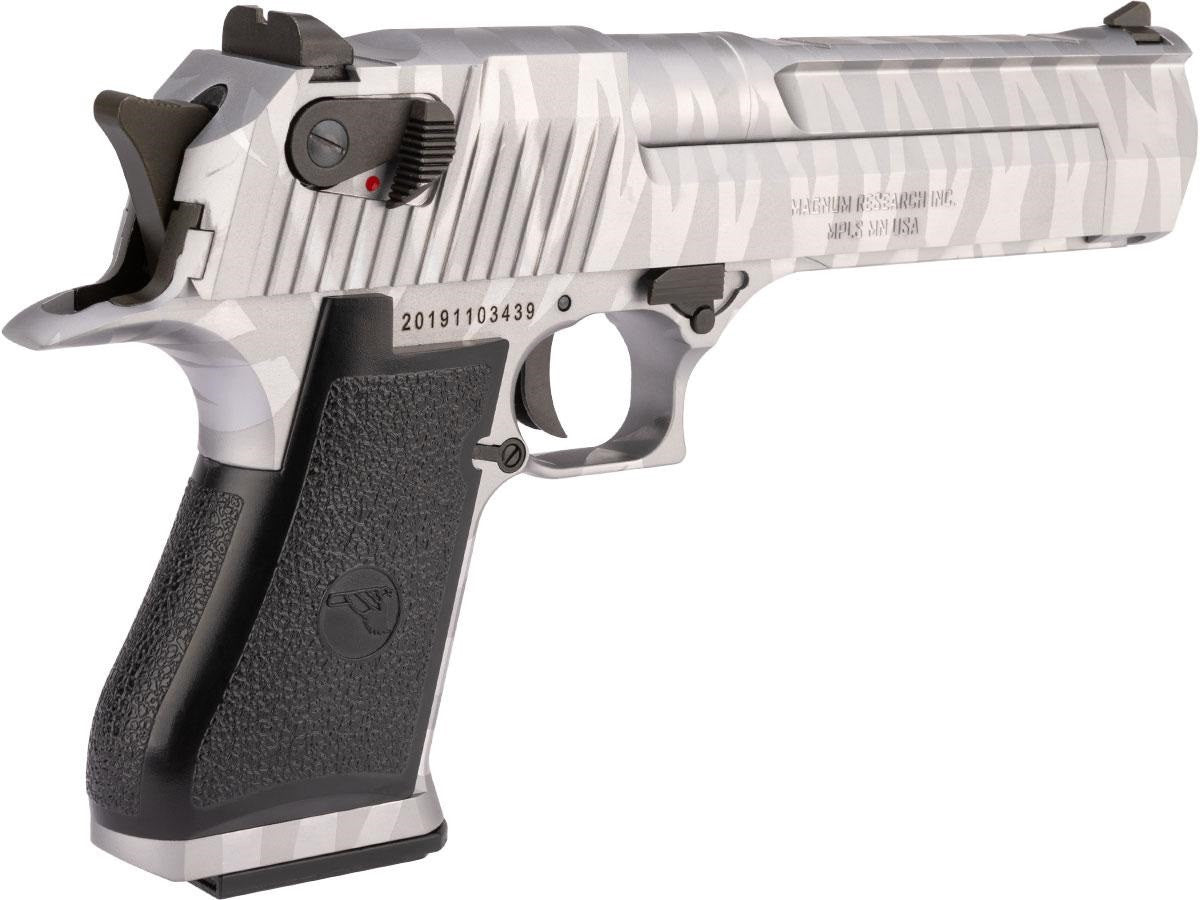 CYBERGUN LICENSED WE Desert Eagle .50 AE Full Metal Gas Blowback Airsoft Pistol (Silver Tigerstripe)