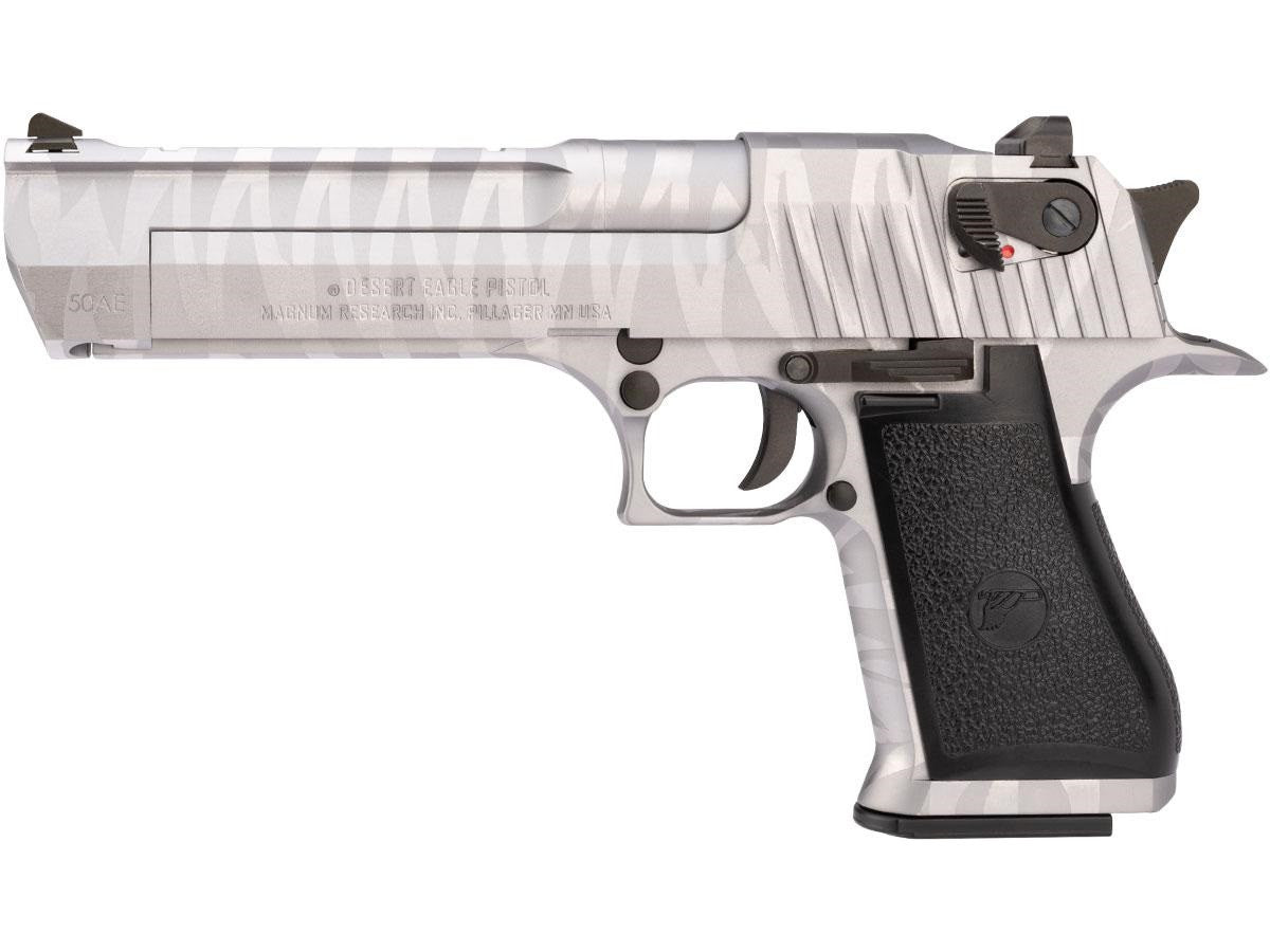 CYBERGUN LICENSED WE Desert Eagle .50 AE Full Metal Gas Blowback Airsoft Pistol (Silver Tigerstripe)