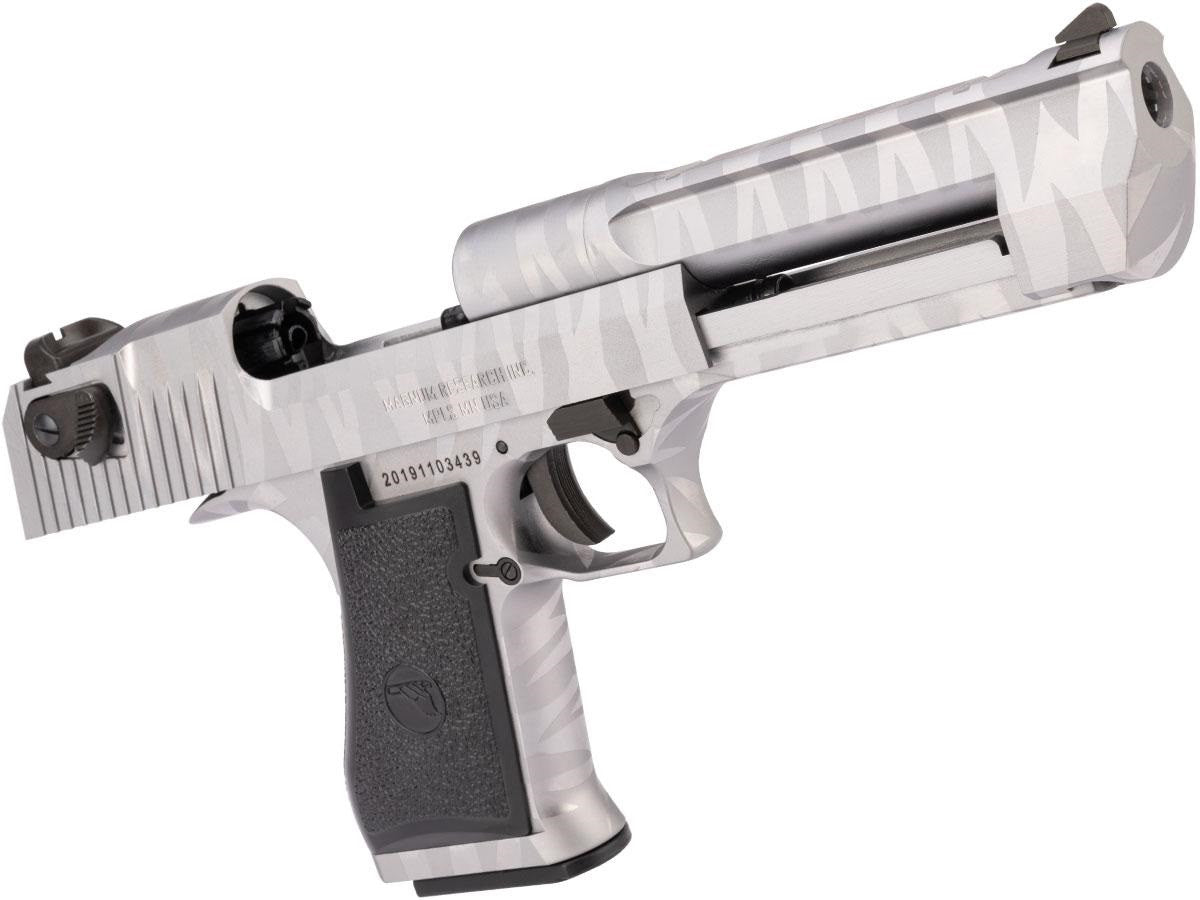 CYBERGUN LICENSED WE Desert Eagle .50 AE Full Metal Gas Blowback Airsoft Pistol (Silver Tigerstripe)