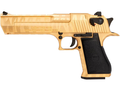 CYBERGUN LICENSED WE Desert Eagle .50 AE Full Metal Gas Blowback Airsoft Pistol (Gold Tigerstripe)
