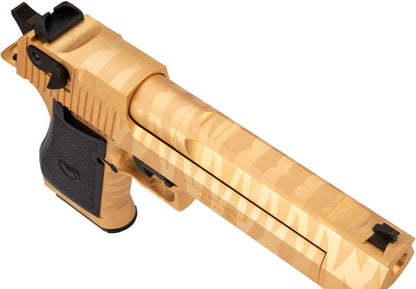 CYBERGUN LICENSED WE Desert Eagle .50 AE Full Metal Gas Blowback Airsoft Pistol (Gold Tigerstripe)