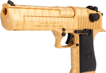 CYBERGUN LICENSED WE Desert Eagle .50 AE Full Metal Gas Blowback Airsoft Pistol (Gold Tigerstripe)