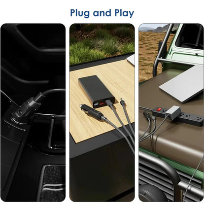 Starlink Mini 3 in 1 DC Power Cable Cord (Waterproof Extension Starlink Mini USB C 12-20V Cigarette Lighter Plug and DC Male)