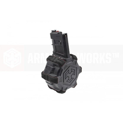 AW Custom 350rds Drum Airsoft Magazine For Tokyo Marui / WE / AW M Series GBB BK