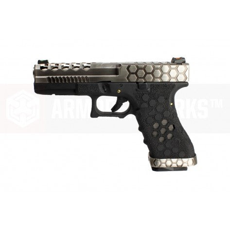 Armorer Works SSB HEX CUT GBB Pistol (SV/BK)