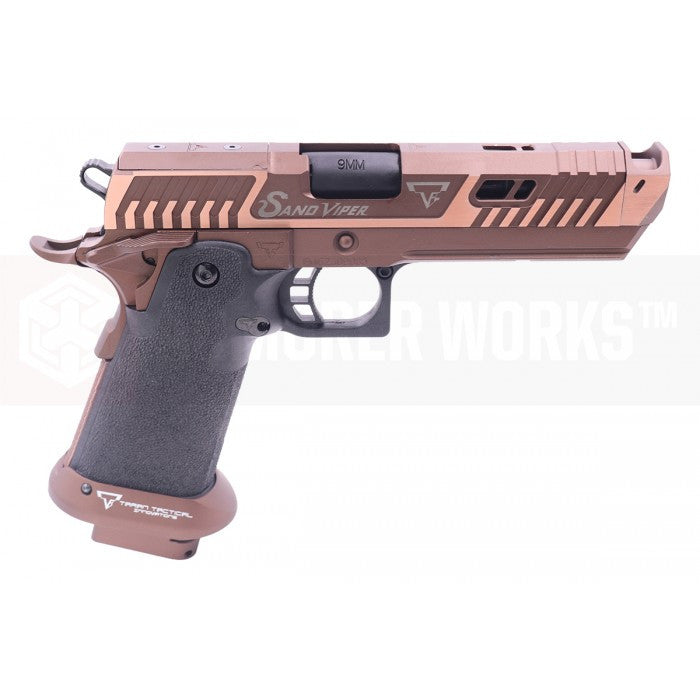EMG TTI LICENSED JW4 SAND VIPER HI-CAPA GBB PISTOL AIRSOFT ( BY AW CUSTOM / SEMI-AUTO / FULL AUTO / GAS / TT-SV0130 ) ( LICENSED BY TARAN TACTICAL INNOVATIONS ) ( JOHN WICK )