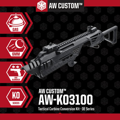 AW CUSTOM Airsoft Tactical Carbine Conversion Kit - DE Series (Black)